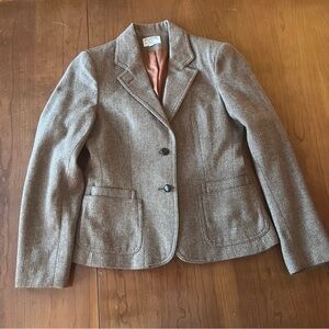 Vintage 80’s Women's Herringbone Wool Blend Blazer Size 9